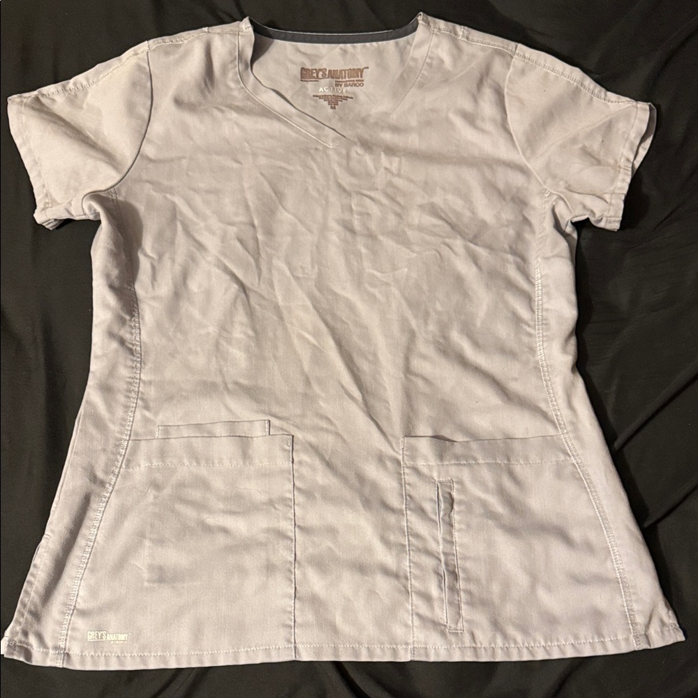 Grey's Anatomy Light Gray Scrub Top
